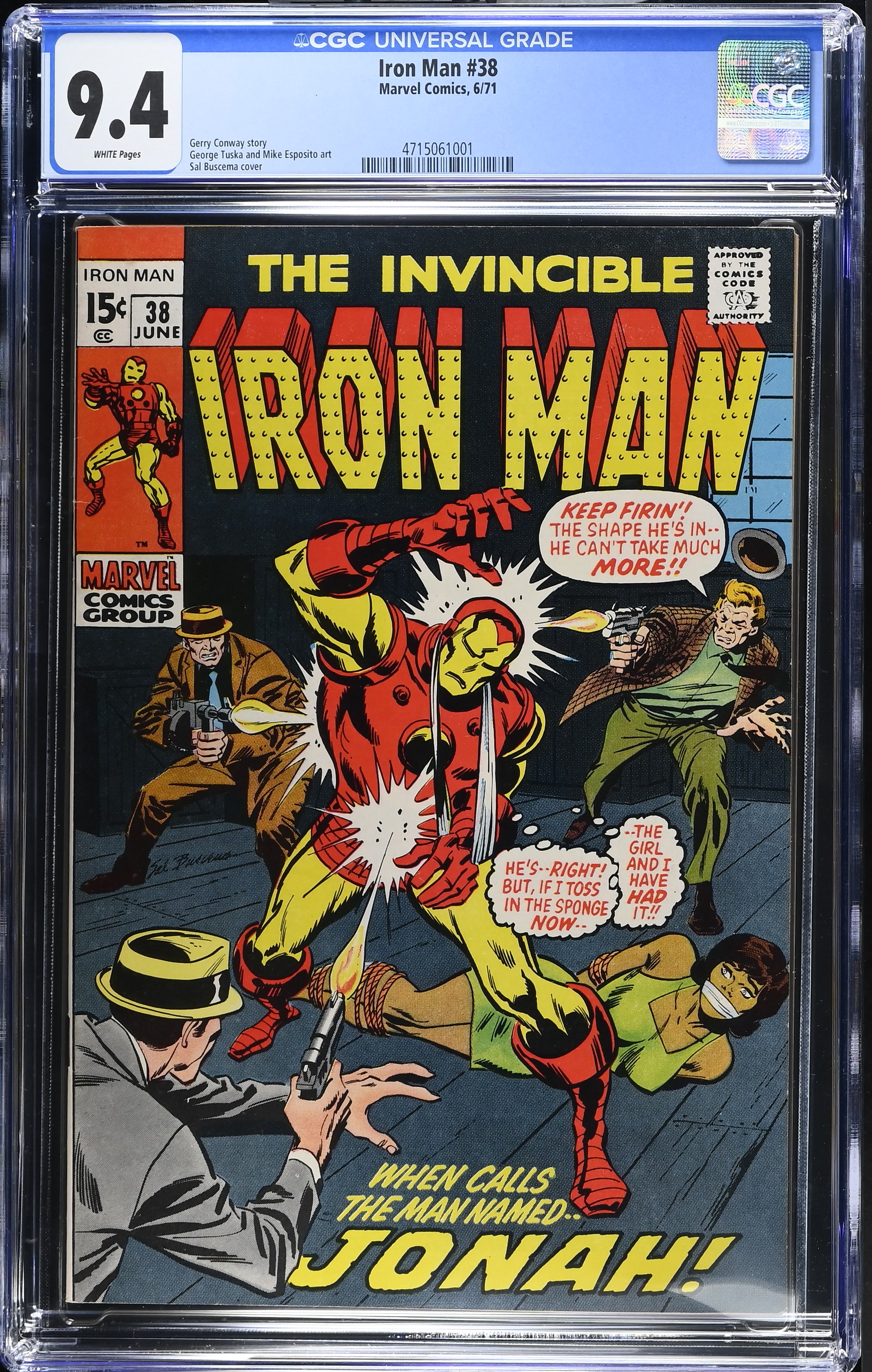 1971 Iron Man #38 CGC 9.4 Marvel Comics