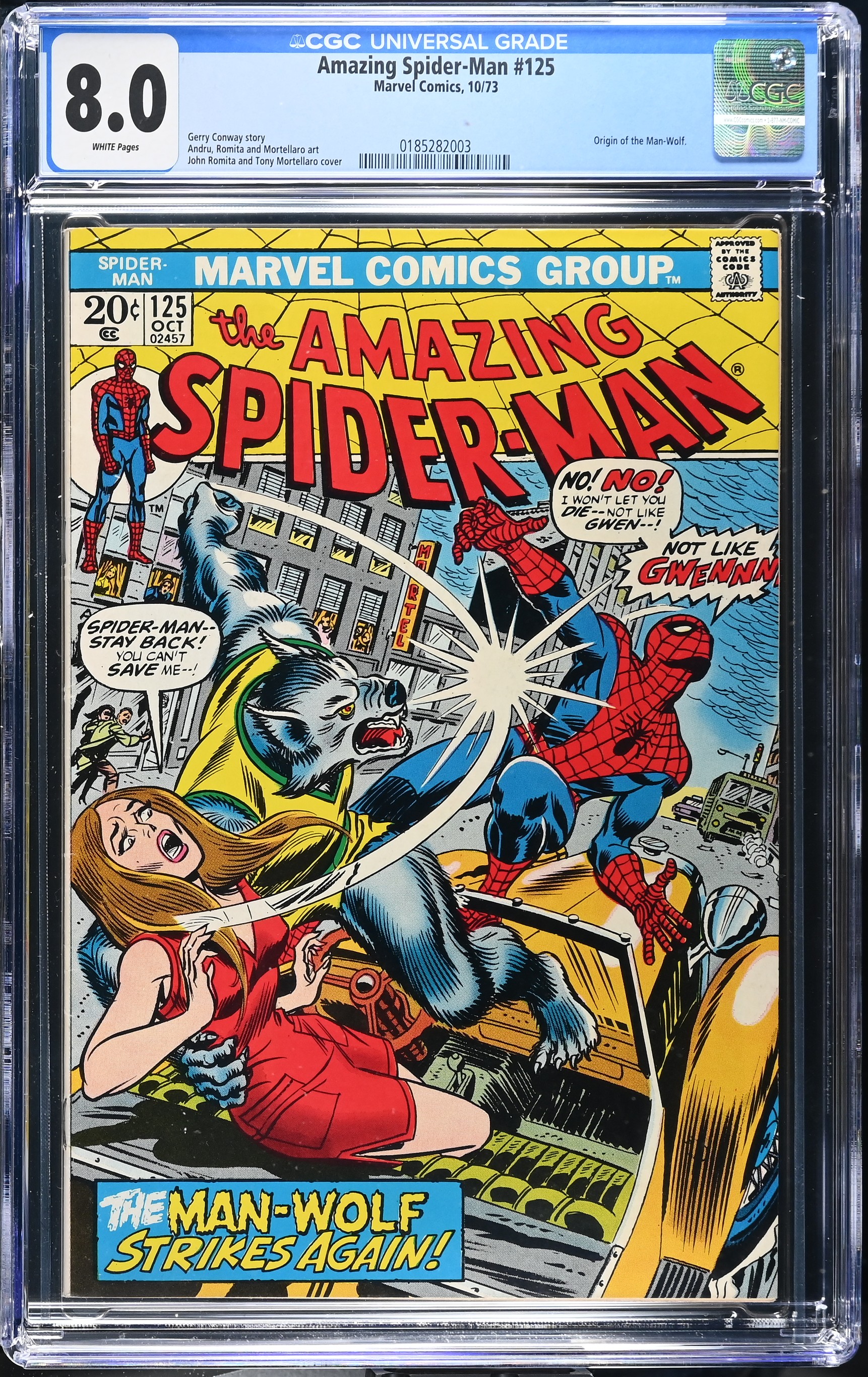 1973 Amazing Spider-Man #125 CGC 8 Marvel Comics