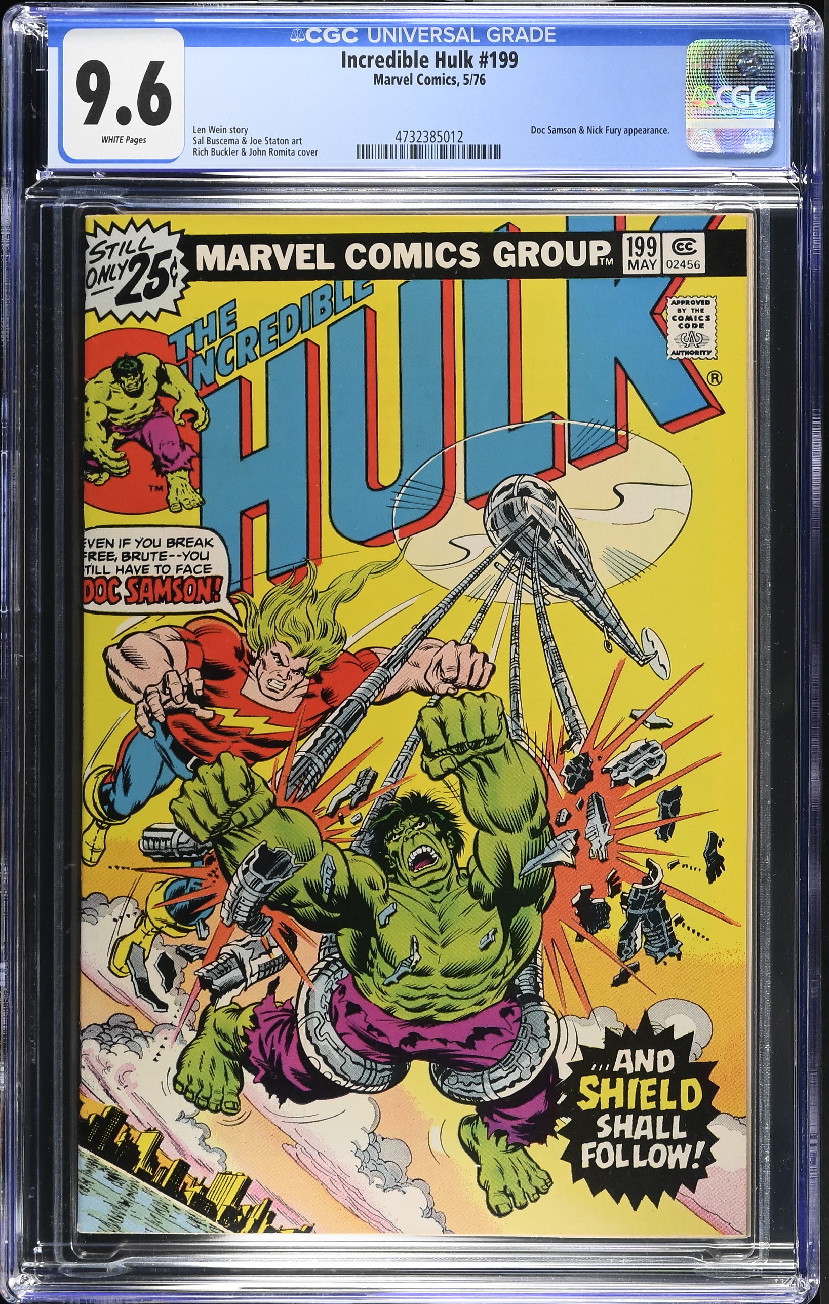 1976 Incredible Hulk #199 CGC 9.6 Marvel Comics