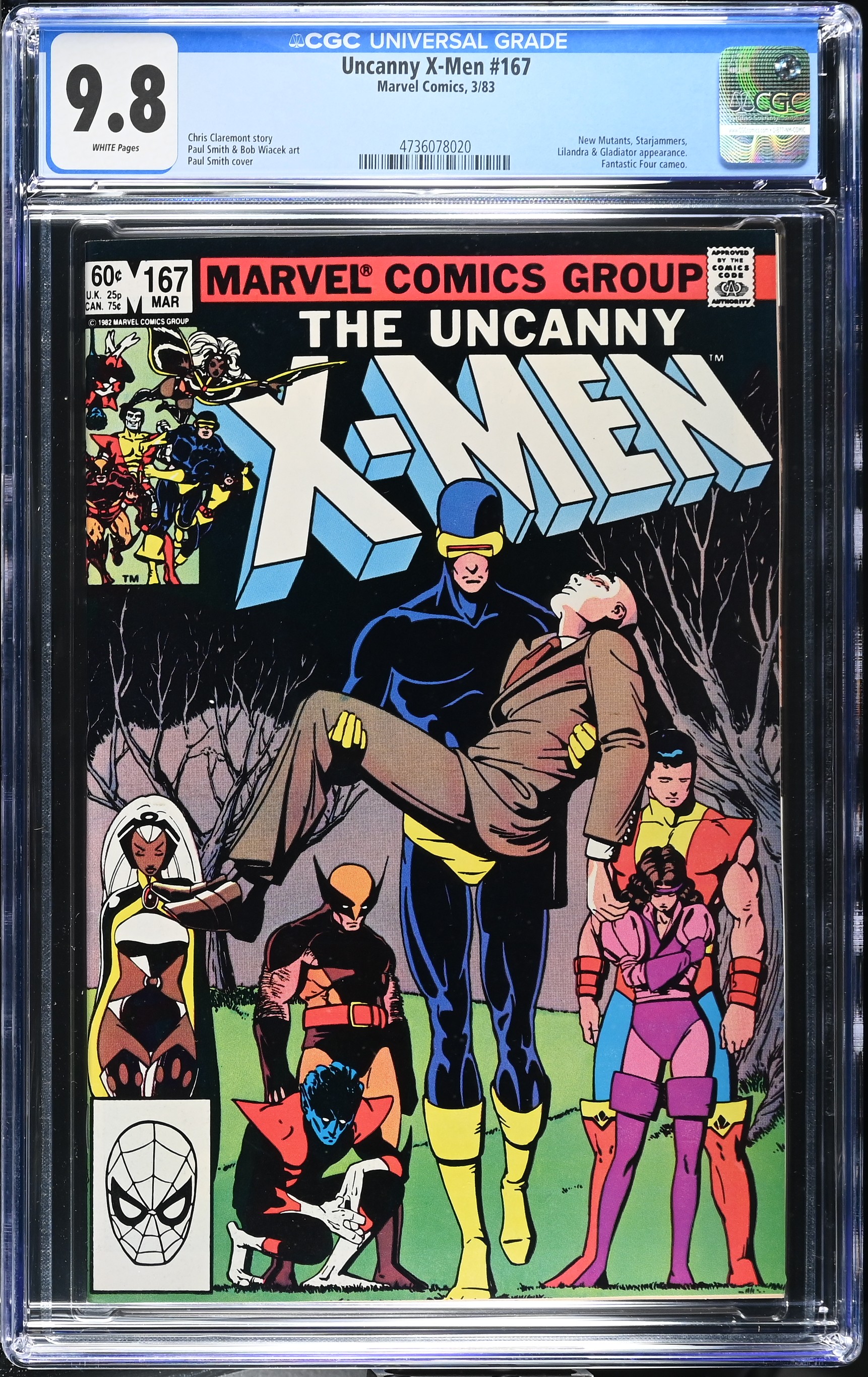 1983 Uncanny X-Men #167 CGC 9.8 Marvel Comics