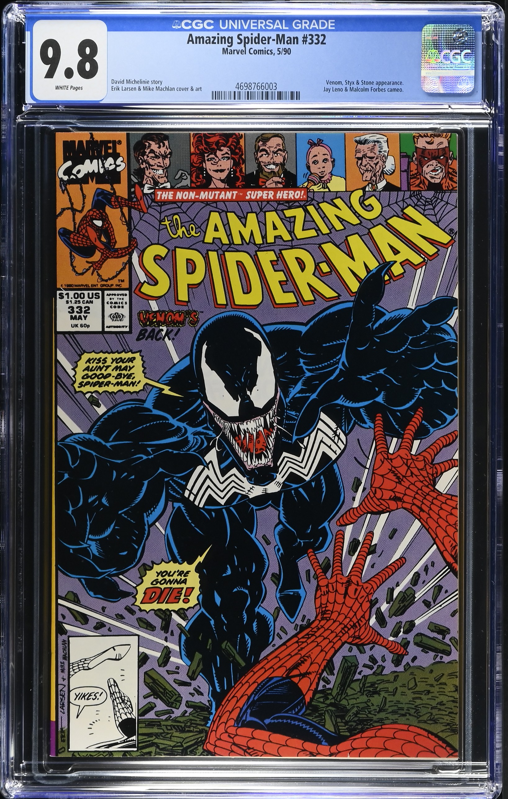 1990 Amazing Spider-Man #332 CGC 9.8 Marvel Comics