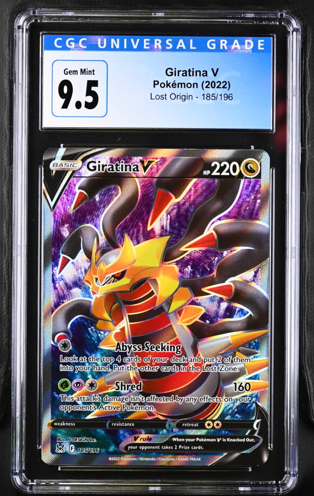 2022 #185 Giratina V CGC 10 Lost Origin - English