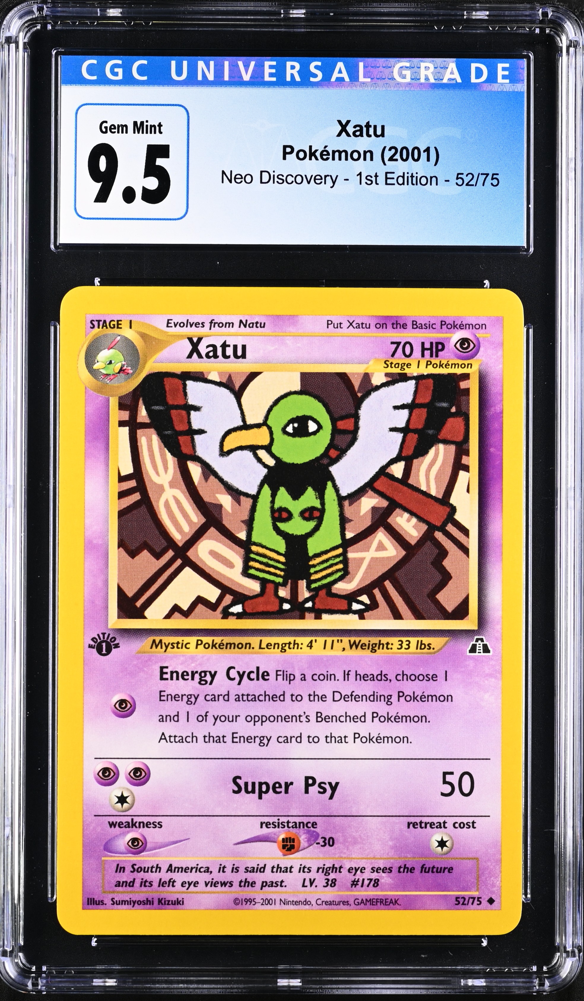 2001 #52 Xatu CGC 10 Neo Discovery - 1st Edition - English