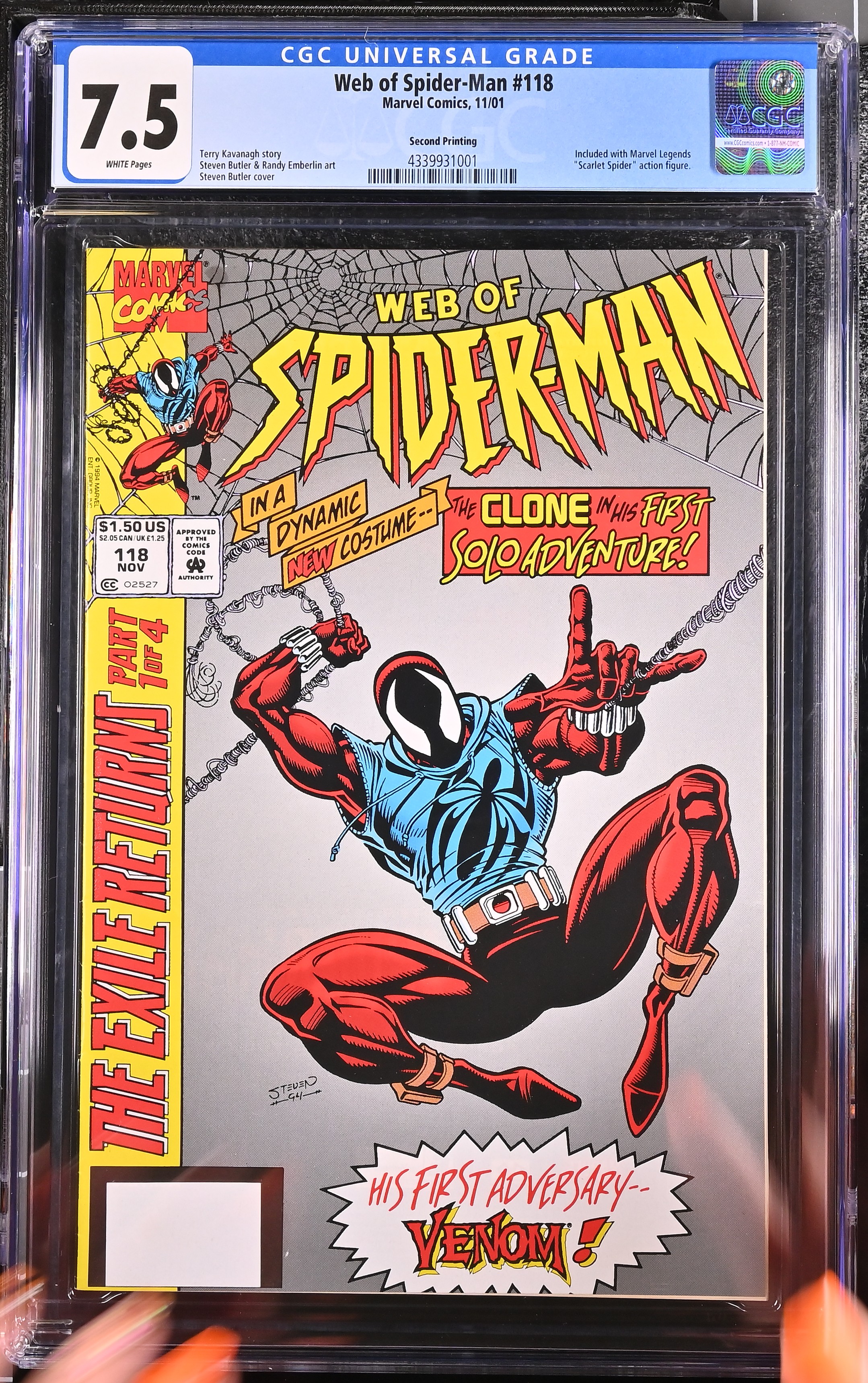 2001 Web of Spider-Man #118 CGC 7.5 Marvel Comics