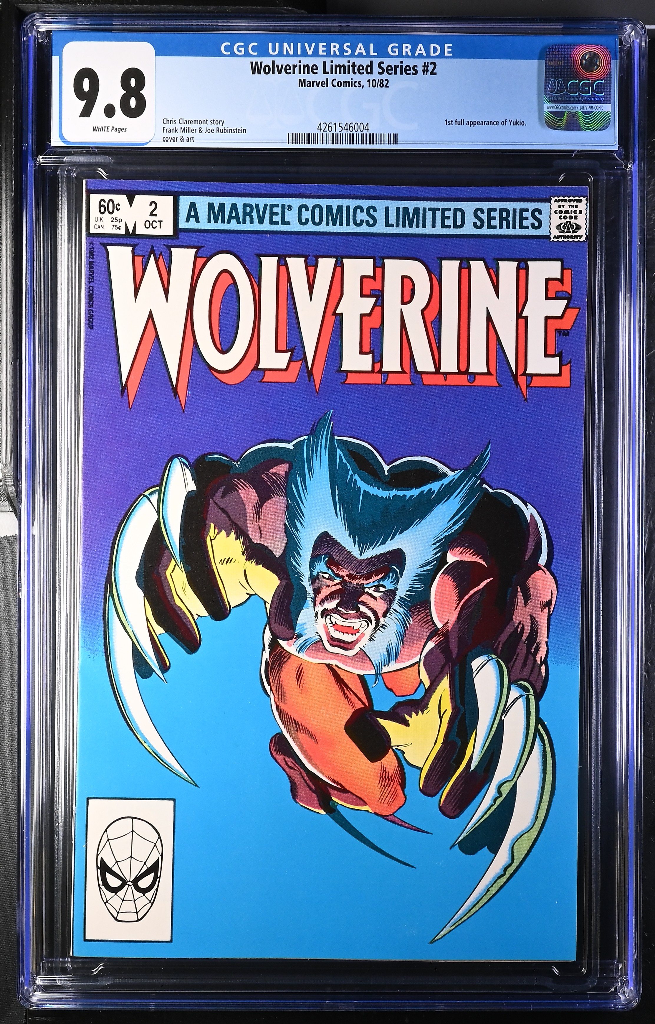 1982 Wolverine Limited Series #2 CGC 9.8 Marvel Comics