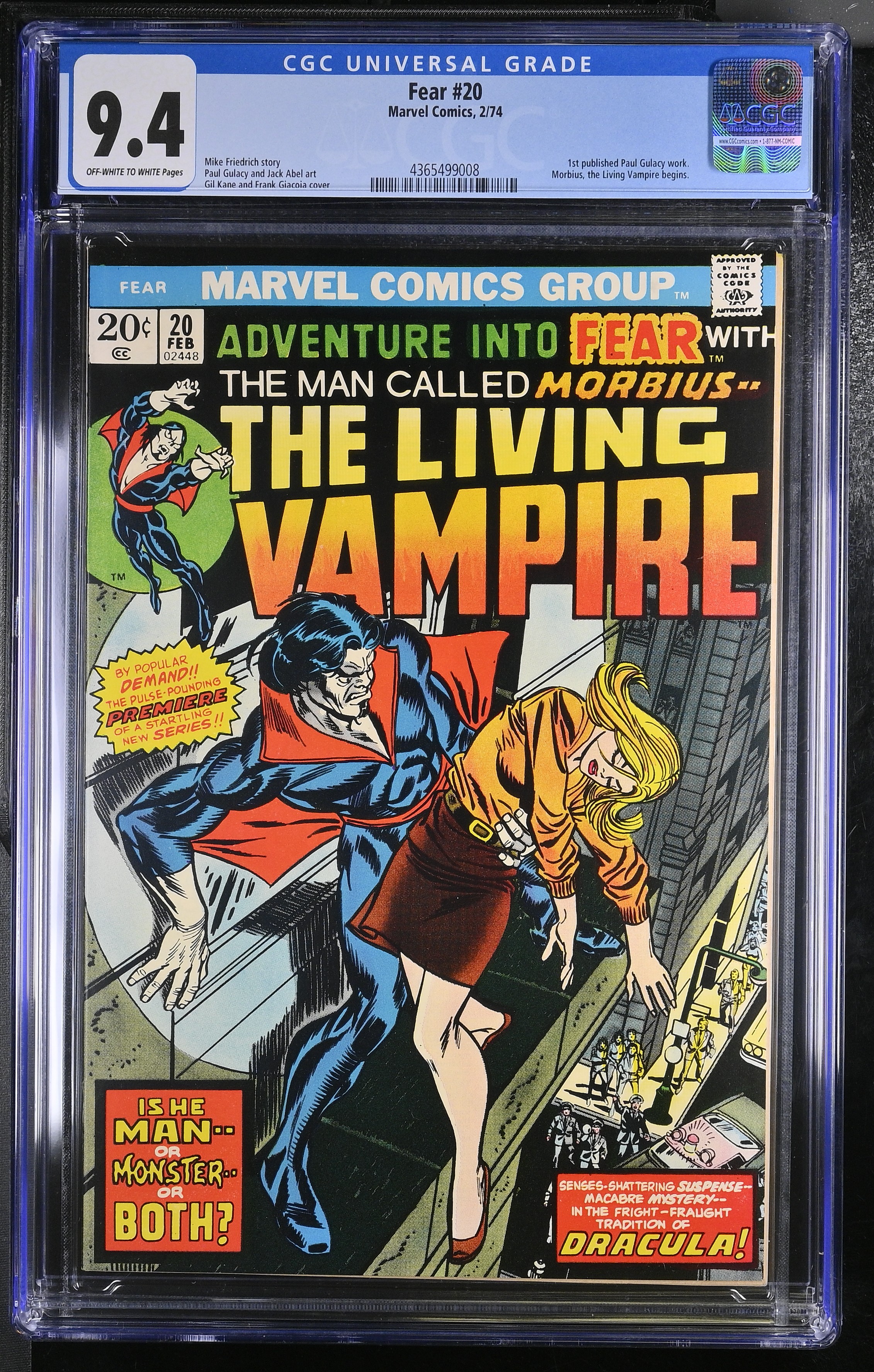 1974 Fear #20 CGC 9.4 Marvel Comics