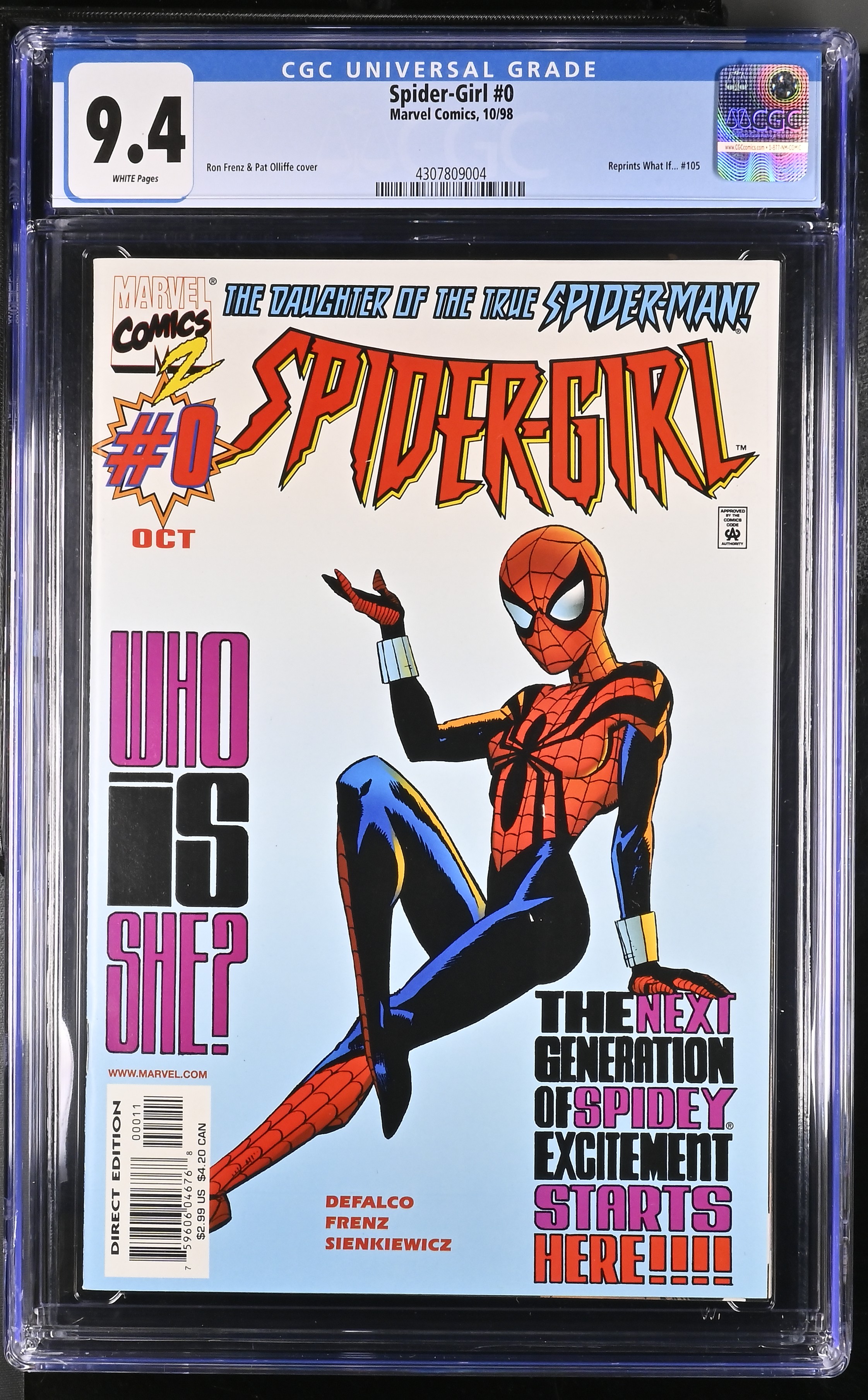1998 Spider-Girl #0 CGC 9.4 Marvel Comics
